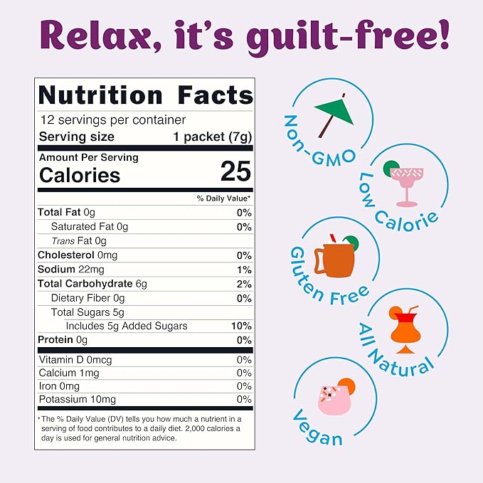 Craftmix Passionfruit Paloma, Makes 12 Drinks, Tequila Cocktail Mixers, Instant Skinny Cocktail and Mocktail Mix - With Real Fruit - Vegan Low Carb, Low Sugar, Non-GMO, Gluten Free, Easy to Mix