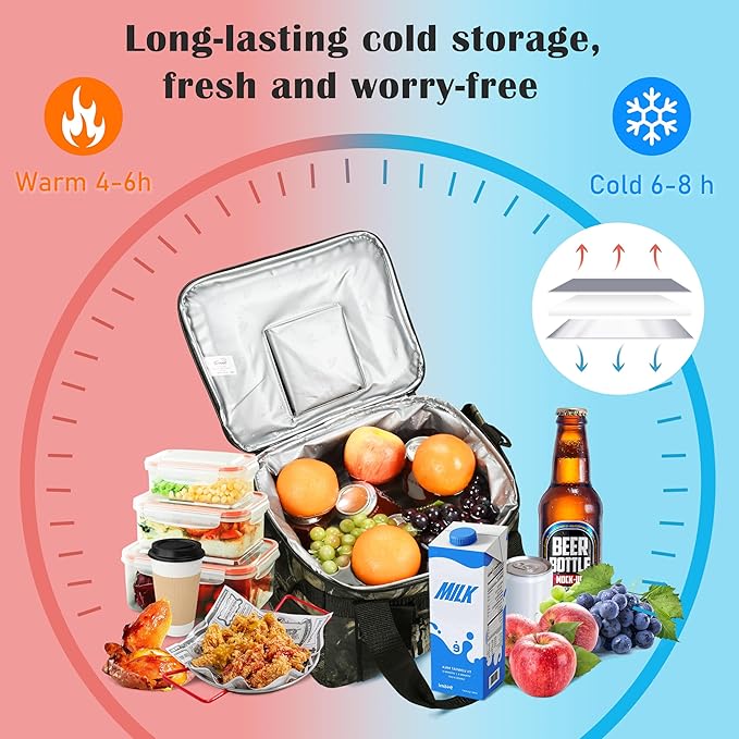 Tirrinia Large Insulated Cooler Bag - Outdoor Leakproof Cooler Box for Women & Men - Portable Freezer Bag with Adjustable Shoulder Strap for Camping, Picnic, Golf, Beach