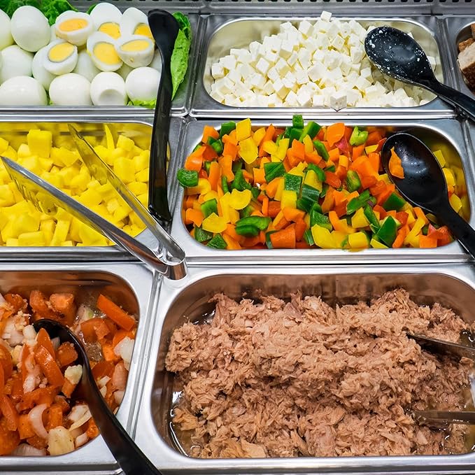 Mifoci 2 Pack Stainless Steam Hotel Pan with Lid, 1/4 Size x 6 Inch Deep, Reusable Anti Rust Steam Pan for Home, Party, Restaurant, Hotel, Buffet