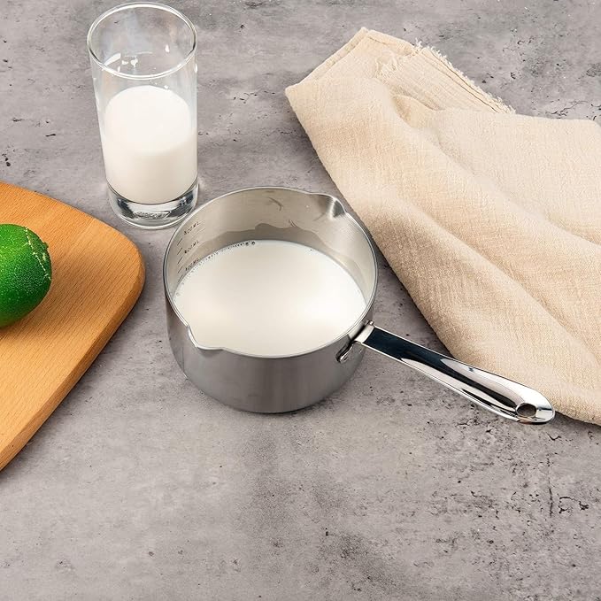 10 Ounce Kitchen Induction Stainless Steel Milk Pot Saucepan Oil Chocolate Sauce Pan Butter Warmer Pot (300 ml)