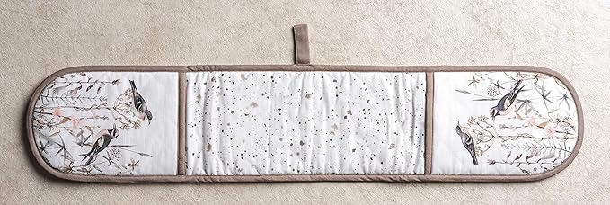 Maison d' Hermine Double Oven Mitts 100% Cotton 7"x35" Double Oven Mitt Heat Resistant BBQ Cooking Gloves with Loop, Baking, Grilling, Kitchen, Handling Hot Pans Spring Summer (Meadow Florals - Brown)