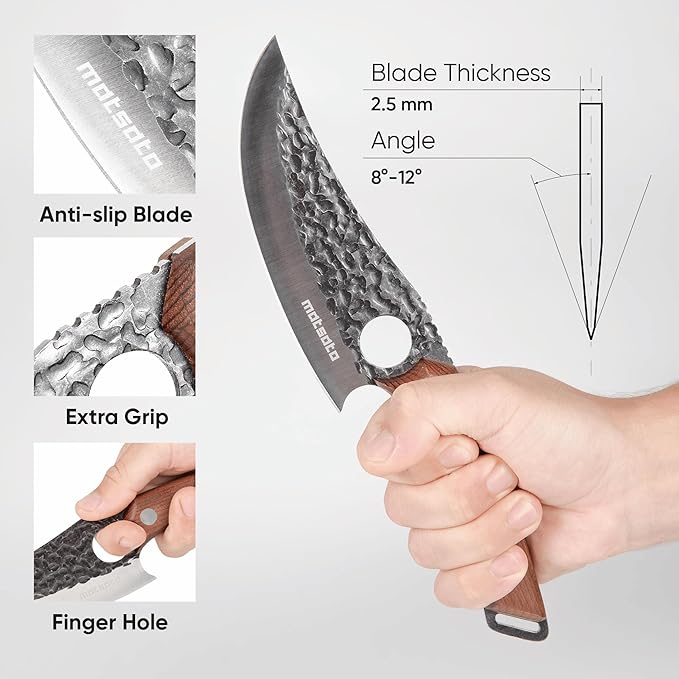 Chef Knife - Perfect Kitchen Knive for Cooking, Chopping. Japanese Steel Knife for Home, BBQ. For Balance & Control, 6.3 Inch