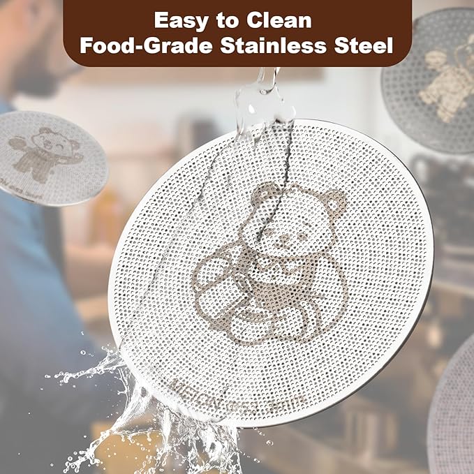 MEION 53.3mm Espresso Puck Screen-2Pack 0.8mm Thickness Espresso Filter Screen, Reusable Metal Coffee Filter for Bottomless Portafilter Basket 54mm, Stainless Steel Coffee Puck Screen