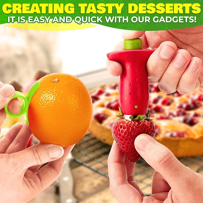 10 Pcs Fruit Slicer Set Fruit Cutting Tools - Pineapple Corer and Slicer Kiwi Cutter Apple Slicer and Corer Cantaloupe Cutter Strawberry Huller Watermelon Cutter Slicer Tool - Banana Cutter Slicer
