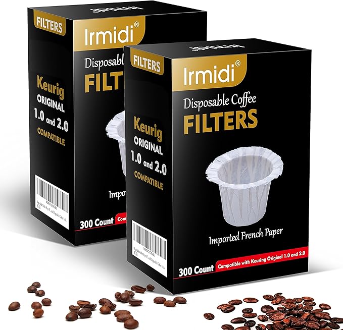 600 Count Disposable Paper Coffee Filters,Compatible with Keurig 1.0 and 2.0 Single Serve Brewers