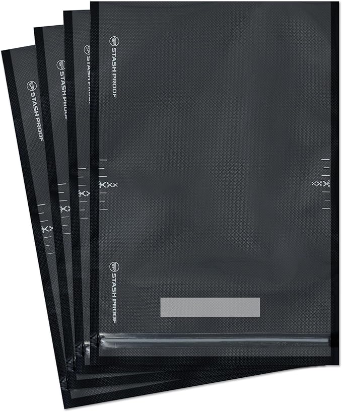 Resealable Zipper Vacuum Seal Bags 11" x 16" (50 Count) 5.5 Mil (Black and Clear) - BPA Free Commerical Grade Food Saver for Storage, Sous Vide, and Meal Prep Sealer Bag