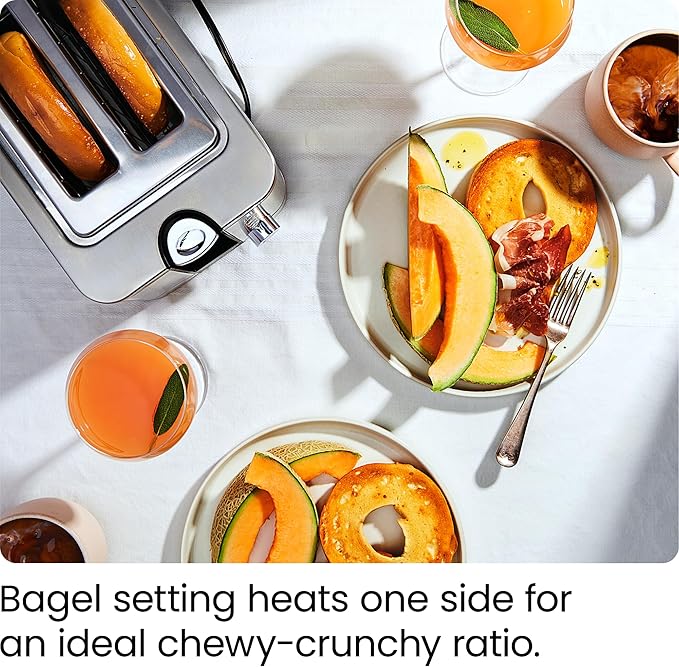 Chefman 2-Slice Digital Toaster, Pop-Up, Stainless Steel, Extra-Wide Slots For Bagels, Defrost, Reheat, Cancel Functions, Removable Crumb Tray