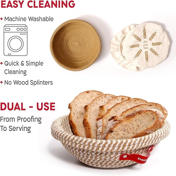 Sourdough Starter Kit (PRO 34oz Jar, 2xRound Baskets, Red Bread Lame)