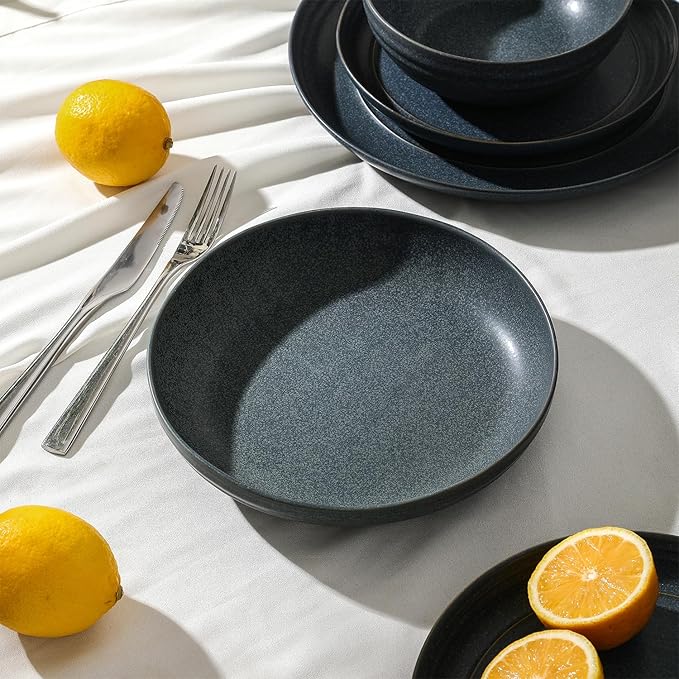 Stone Lain Elio 4-Piece Pasta Bowl Set Stoneware, Blue