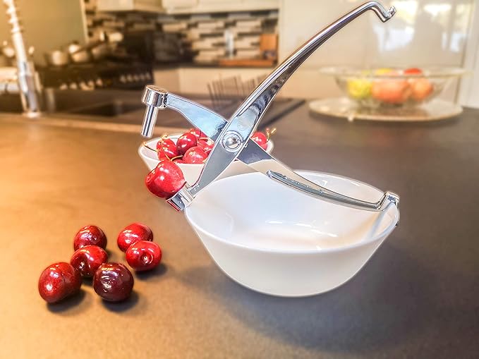 Cherry Pitter Tool Pit Remover with Locking Mechanism | Cherry Picker | Cherry Seed Remover for Baking, Olive Pitter Kitchen Accessories | Cherry Pitters Machine for Making Fresh Cherry Dishes