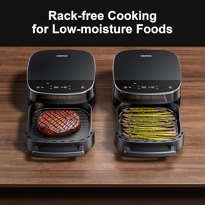 Pizza Air Fryer,11-IN-1 Large Air Fryers, Non Toxic,Max Crisp, Air Fry, Air Roast, Reheat, Dehydrate, Max Crisp Technology with 450F,6QT