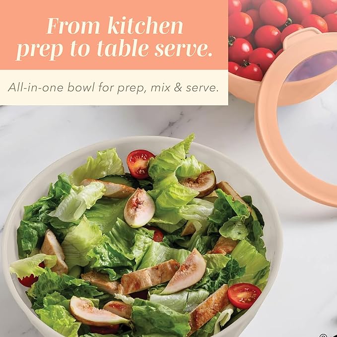 COOK WITH COLOR Mixing Bowls with Lids - 12 Piece Plastic Nesting Bowls Set includes 6 Prep Bowls and 6 Lids, Diamond Design - Microwave Safe (Mint)
