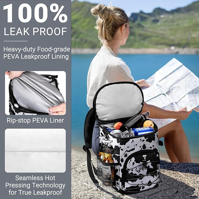 Cooler Backpack, Lightweight and Soft Backpack Cooler for Men Women, Insulated Lunch Bag for Camping Traveling Hiking