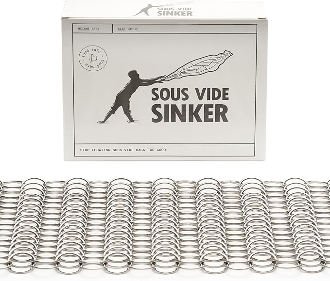 Sous Vide Sinker Food Grade Weights (1.2 LB) Heavy-Duty Stainless Steel Weights with Clips for Precise Cooking - Food Grade Sous Vide Accessory - Safe and Convenient Sous Vide Cooking Solution