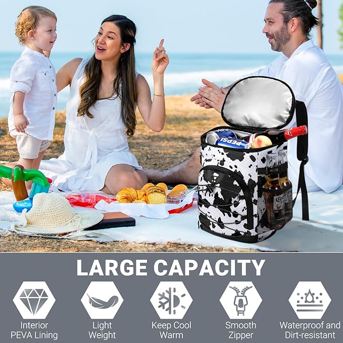 Cooler Backpack, Lightweight and Soft Backpack Cooler for Men Women, Insulated Lunch Bag for Camping Traveling Hiking