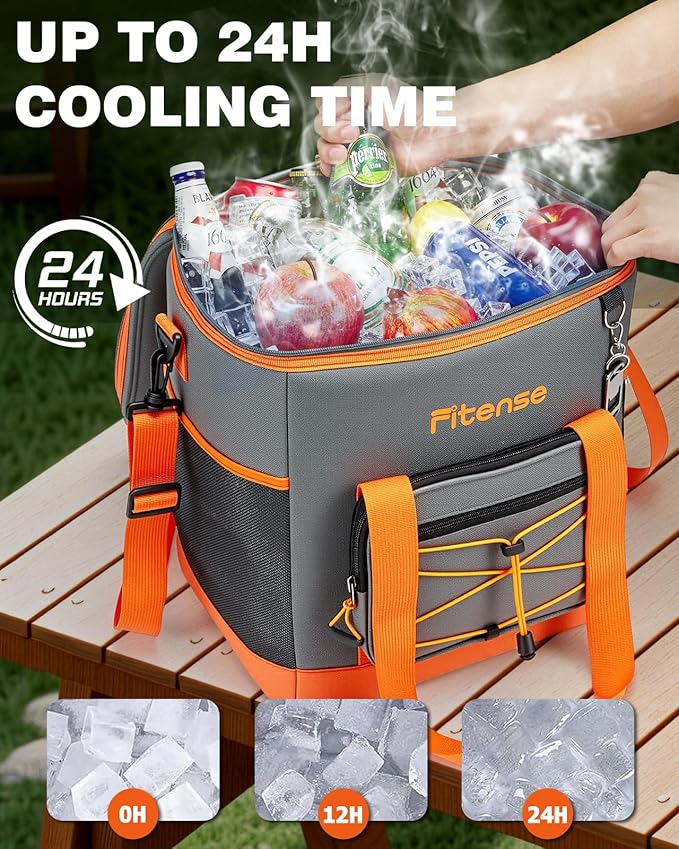 Soft Cooler Bag Insulated 20L/33L, 27/50 Cans Collapsible Camping Coolers 4-Layer Leakproof Portable Ice Chests for Beach, Travel, Picnic, Grocery, Kayaking