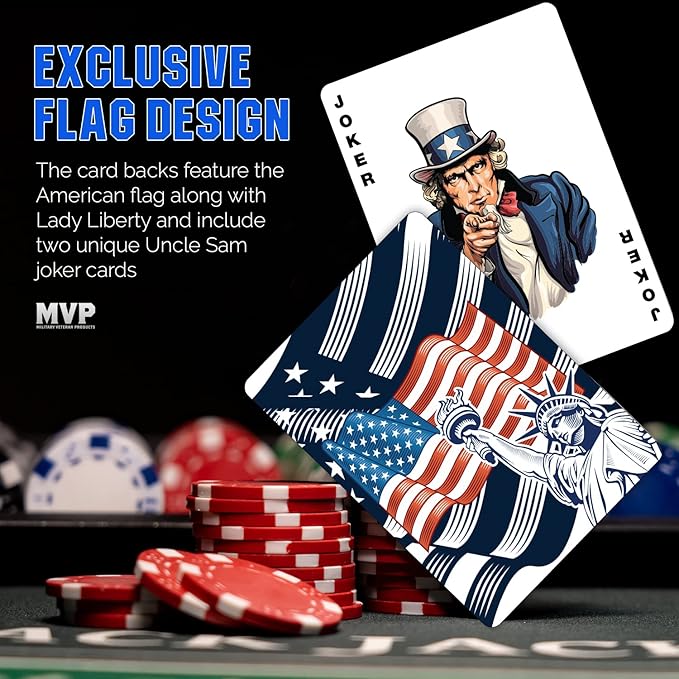 American Flag Flask & Card Set Leather-Wrapped USA Flask with Playing Cards | Disabled Vet Owned SMALL Business | Flag Flask & Card Set