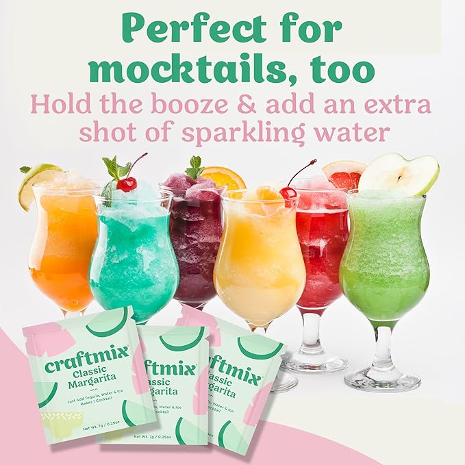 Craftmix Classic Margarita, Makes 24 Drinks, Skinny Margarita Cocktail Mixers - Mocktail Drink Mixers - Made With Real Fruit - Vegan Low-Carb, Low-Sugar, Non-GMO, Dairy Free, Gluten Free, Easy to Mix