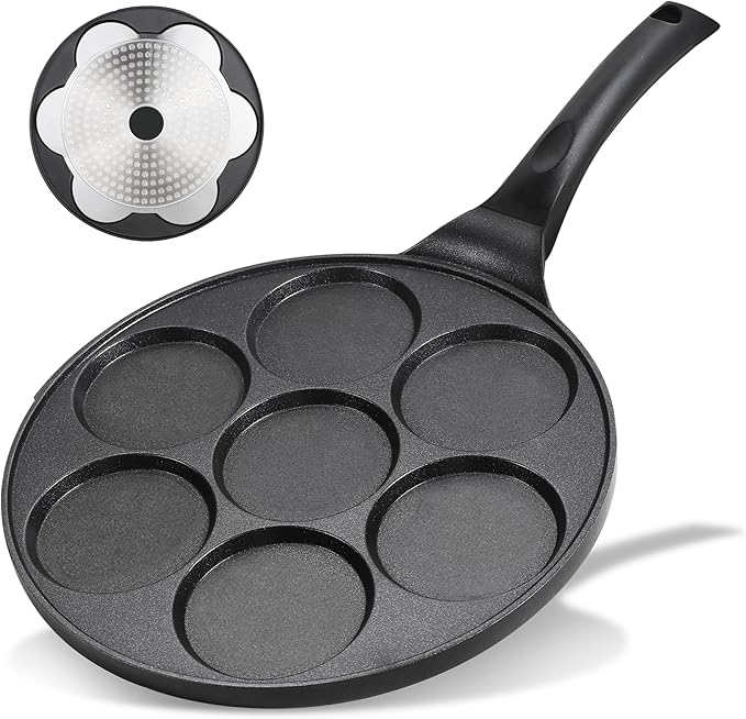 Pancake Pan Nonstick Pancake Griddle Mini Pancake Maker with PFOA Free Coating pancake mold Suitable for All Cooktops 1PC
