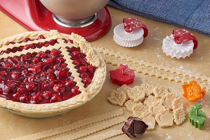 Talisman Designs Plunger Style Pie Crust Cutters, Fall Design, 4-Piece Set