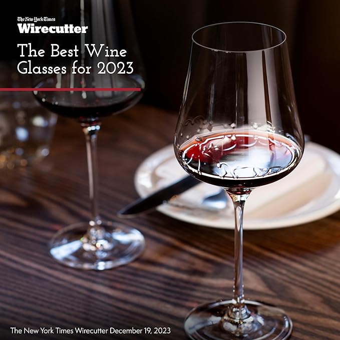 Gabriel-Glas Crystal Wine Glasses, Set of 6 with Gift Box - Premium, Universal Wine Glass for Red and White Wine - Dishwasher Safe, Lead-Free, 16 oz