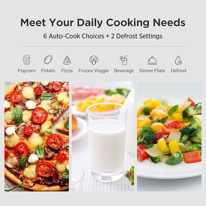 COMFEE EM720CPL-PMB Countertop Microwave Oven with Sound On/Off, ECO Mode and Easy One-Touch Buttons, 0.7 Cu Ft, Black