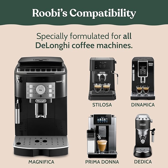 DeLonghi Compatible Descaling Solution. Clean & Descale your DeLonghi Coffee Maker. Single Bottle. Eco-Friendly Concentrated Formula. Carbon Neutral Cleaner Descaler Solution