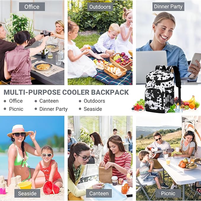 Cooler Backpack, Lightweight and Soft Backpack Cooler for Men Women, Insulated Lunch Bag for Camping Traveling Hiking