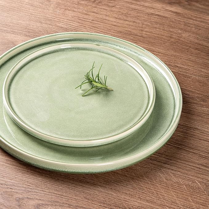 AmorArc Ceramic Dinnerware Sets, Handmade Reactive Glaze Stoneware Plates and Bowls Sets,Highly Chip and Crack Resistant | Dishwasher & Microwave Safe Dishes Set, Service for 6 (18pc)