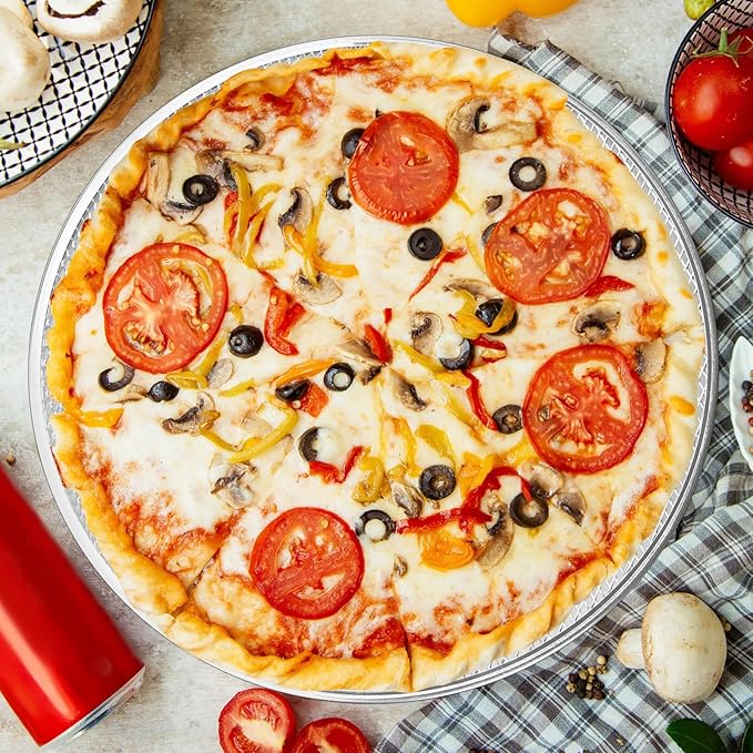 12 Pcs Pizza Pan with Holes 16 Inch Pizza Screen Tray Aluminum Seamless Round Pan for Oven Nonstick Baking Sheet for Kitchen Bakery Restaurant BBQ Party Cookware Supplies