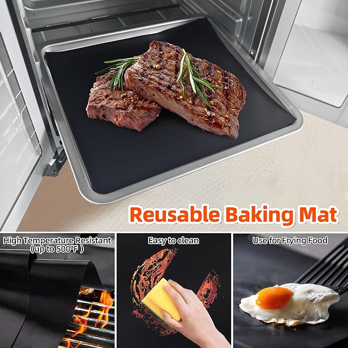 Air Fryer Liners Compatible with Breville BOV900BSS the Smart Oven Air Fryer Pro, 100 PCS Unbleached Parchment Paper Disposable with 4 PCS AirFryer Oven Liners Accessories for Breville Toaster Oven