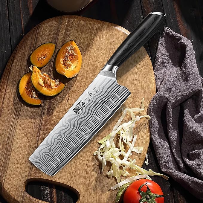 7 Pieces Knife Set with Magnetic Knife Holder, Ultra Sharp Powder Steel Kitchen Knives Set, Professional Chef Knife Sets with Ergonomic Pakkawood Handle