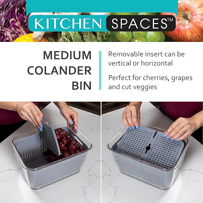 Kitchen Spaces - 1465A6-AMZ Kitchen Spaces Colander Bin, Medium, Gray