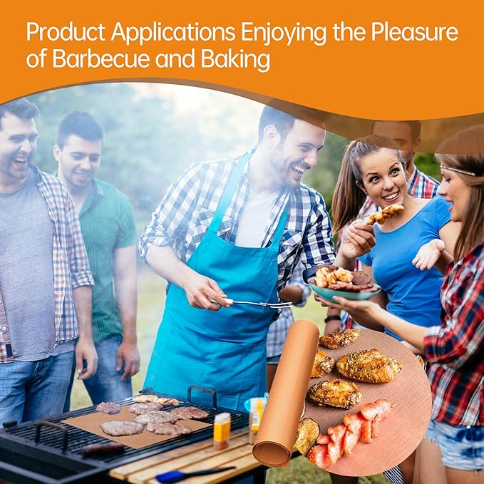 UBeesize 4 Pack Thickened Copper Oven Liners for Bottom of Oven BPA & PFOA Free, Reusable 16x24 Inch Heavy Duty Non Stick Teflon Oven Mats, Fit Electric Gas Toaster Convection Microwave Ovens Grills