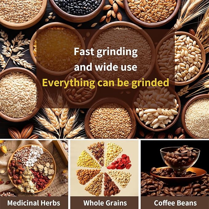 Electric Coffee Grinders,150-300w Silver Spice Grinder, One-Button Operation to Grinder Coffee Beans, Spices, Dry Herbs, Nuts, etc.1 Plastic Brush and 1 Plastic Spoon Included