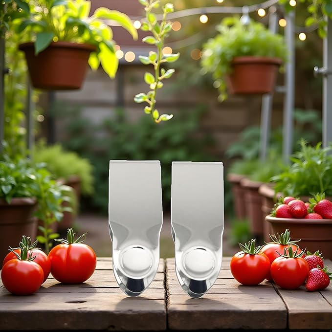 2.8 * 1 Stainless Steel Strawberry Huller Fruit Stem Remover Home Kitchen Tools for Cherry Tomato Strawberry, Silver 2PCS