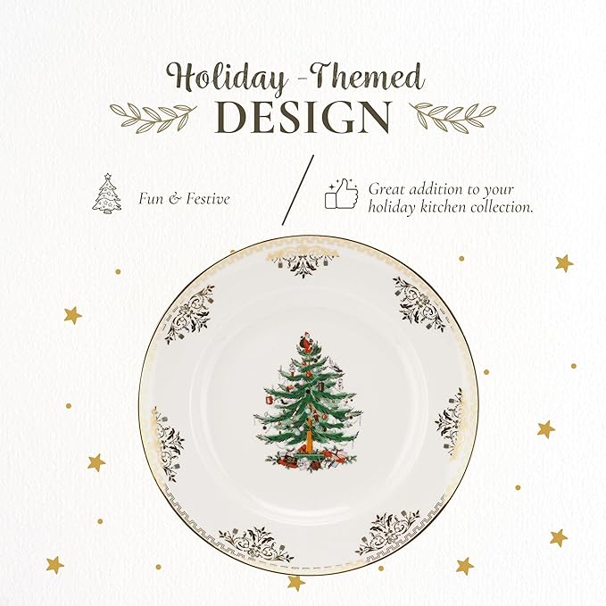 Christmas Tree Gold Dinner Plate (Set of 4)