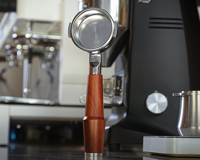 58mm Espresso Kit for Breville Dual Boiler, Oracle, Jet – Rosewood Bottomless Portafilter, Spring-Loaded Tamper, Adjustable Coffee Leveler, Wooden Tamping Station Organizer & Knock Box