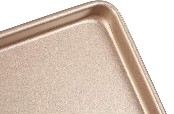 11 Inch Baking Sheets Pan Nonstick Set of 2, Walooza Cookie Sheet Replacement Toaster Oven Tray,Deep Size 1 inch Bakeware, Non Toxic & Heavy Duty & Easy Clean