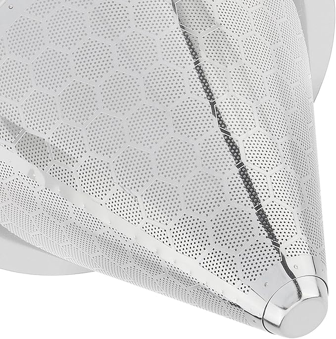 Reusable Coffee Filter, Cone Pour Over Coffee Filter Compatible with Hario V60, Chemex, Ovalware, Stainless Steel Coffee Permanent Filter, Coffee Dripper for Cuisinart Coffee Maker Filter and Brewer