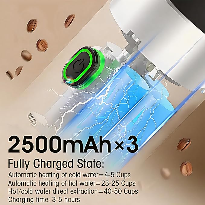 Portable Espresso Maker – Self-Heating USB-C Rechargeable Travel Coffee Maker for Car, Camping, Office, Hiking, portable coffee maker With Ground Coffee & NS Capsule (Black)