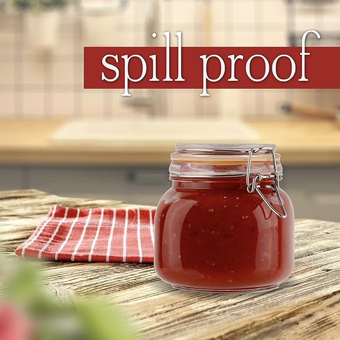 Galashield Glass Jars with Lids 24 oz Food Storage Jars with Airtight Lids Leak Proof Glass Canisters Kitchen Jars