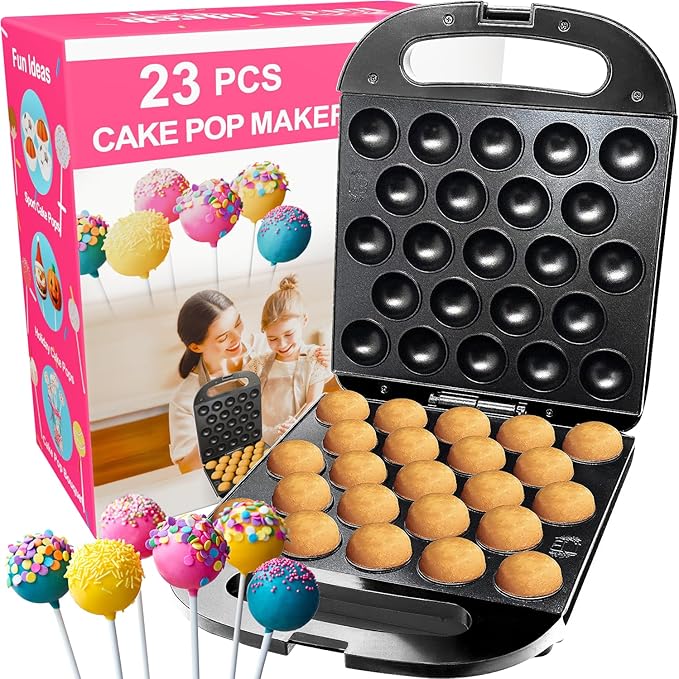 23 Cake Pop Maker Machine – Electric Non-Stick Baker, Fast Heating, Easy to Use for Kids, Birthdays, Parties, Snacks, Gifts, Fun Kitchen Gadget for Home & Restaurants, Makes 23 Cake Pops at Once