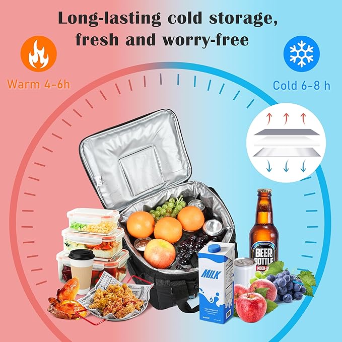 Tirrinia Large Insulated Cooler Bag - Outdoor Leakproof Cooler Box for Women & Men - Portable Freezer Bag with Adjustable Shoulder Strap for Camping, Picnic, Golf, Beach