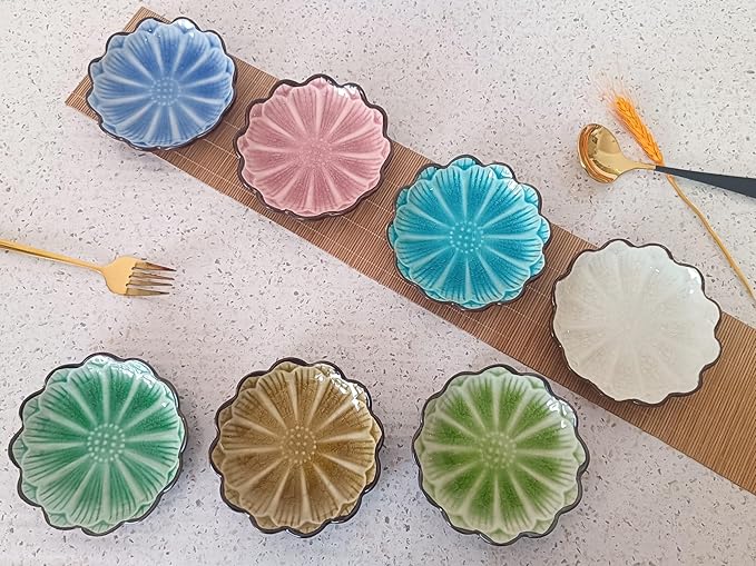 Ceramic Spoon Rest for Stove Top, Flower Cute Spoon Rest for Kitchen Counter, Cooking Spoon Holder for Kitchen Counter, Utensil Rest Spatula Rest Ladle Holder Tong Rest, 1 PC (Ice Cracks, Sapphire)