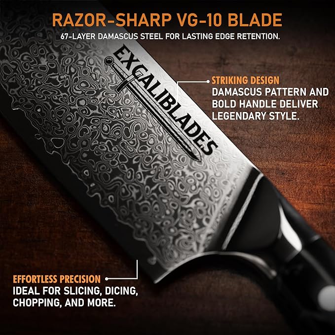 Cleaver Knife 7 Inch – VG-10 Damascus Stainless Steel, Razor Sharp, Full Tang, Ergonomic G10 Handle – Heavy Duty Kitchen Knife for Meat, Bone, Vegetables, BBQ – Durable, Rust-Resistant
