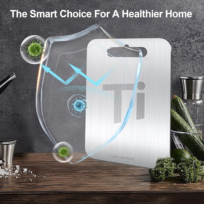 Titanium Cutting Board, Cutting Boards for Kitchen, Double-Sided Food-Grade, Non Toxic, New Upgrade, Hygiene Durable Dishwasher Safe Chopping Board for Meats, Fruits, Vegetables (12 * 9in)