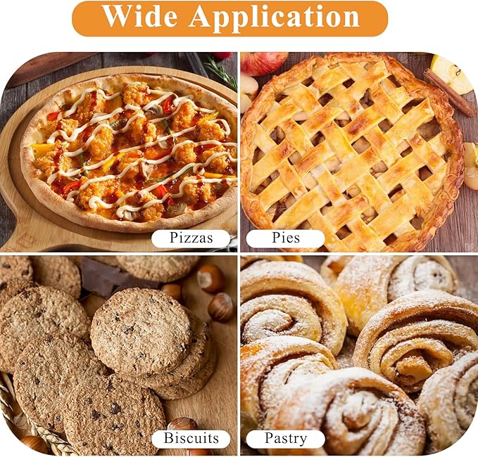 3pcs Pizza Tool Set, Include Pizza Docker, Pizza Dough Roller and Silicone Baking Mat, Dough Docker, Non Slip Baking Mat, Wooden Rolling Pin for Pizza, Cookie, Pie, Pastry, Bread