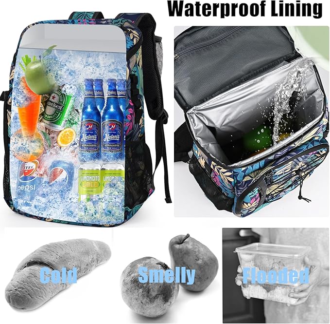 Backpack Coolers Insulated Leak Proof 30 Cans, Soft Sided Insulated Cooler Bags Ice Chest Backpack for Beach Travel Camping, with Reusable Ice Packs
