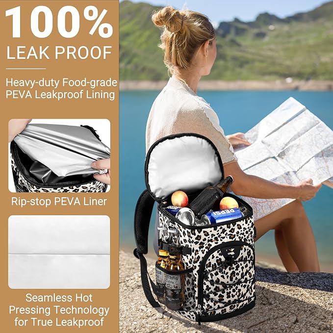 Cooler Backpack, Lightweight and Soft Backpack Cooler for Men Women, Insulated Lunch Bag for Camping Traveling Hiking